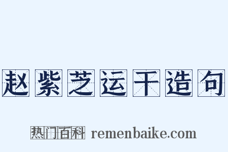 赵紫芝运干造句是什么意思的图片